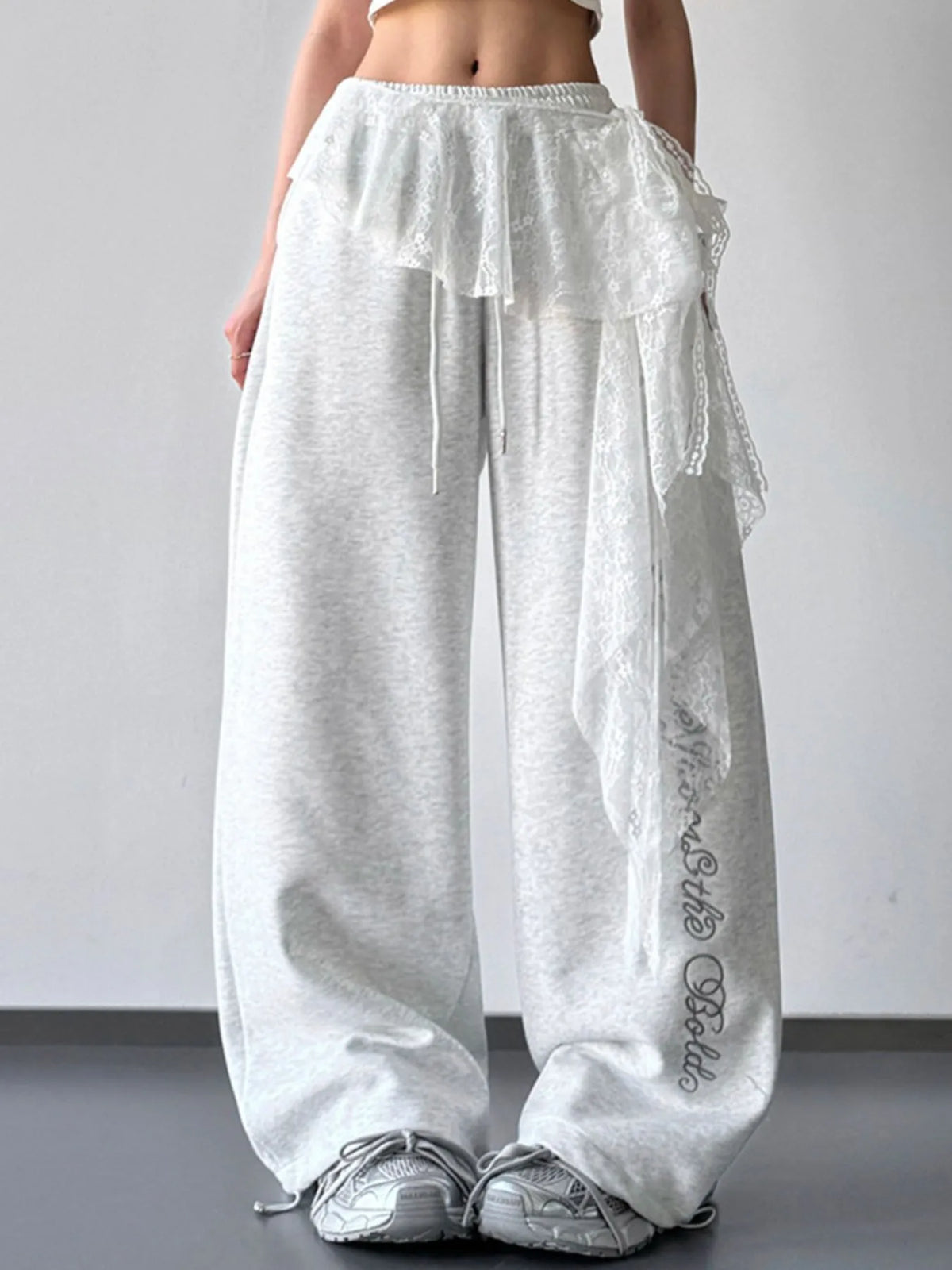 Loose Fit Drawstring Wide Leg Pants - Godess Beauty  #