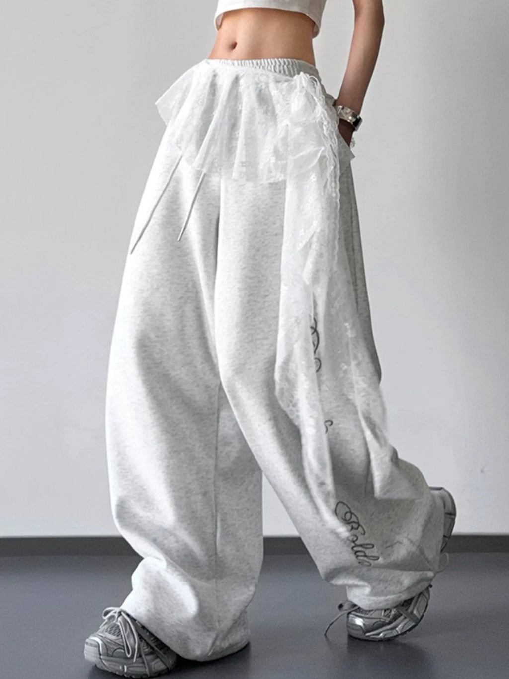 Loose Fit Drawstring Wide Leg Pants - Godess Beauty  #