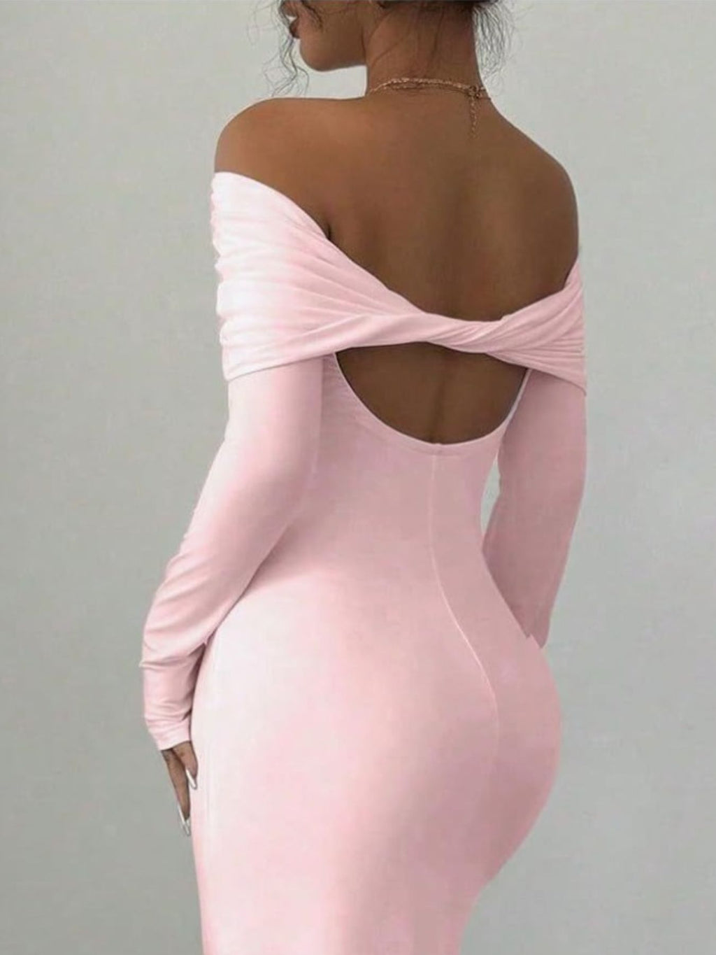 Off-Shoulder Ruched Bodycon Maxi Dress - Godess beauty  #