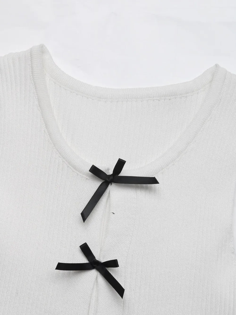 Perfee Bow Front Round Neck Tank - Godess beauty  #