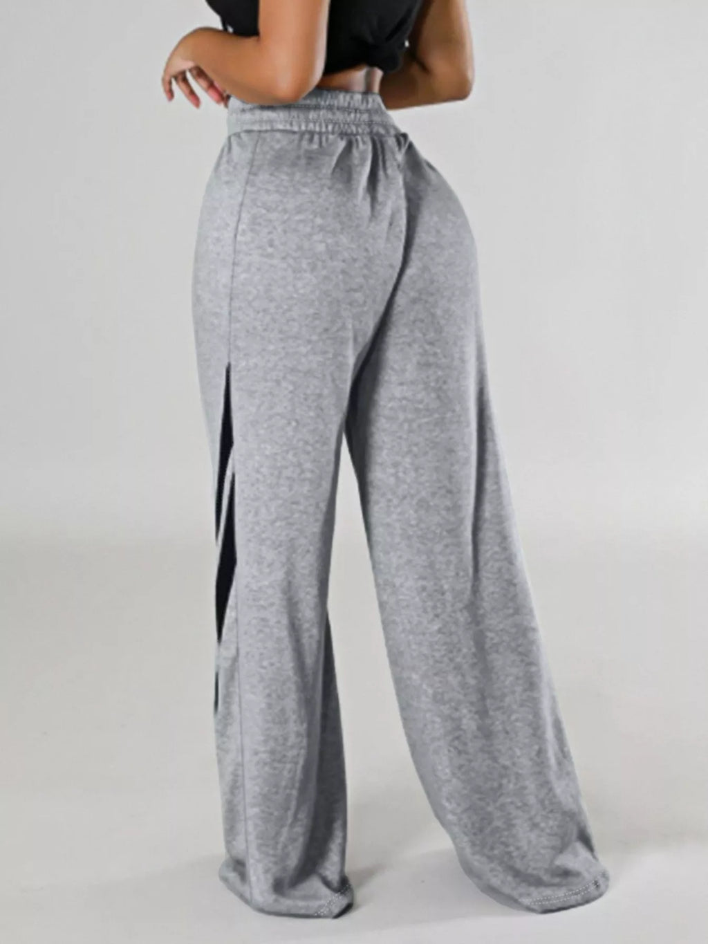 Plus Size Striped Contrast Wide Leg Pants - Godess beauty  #