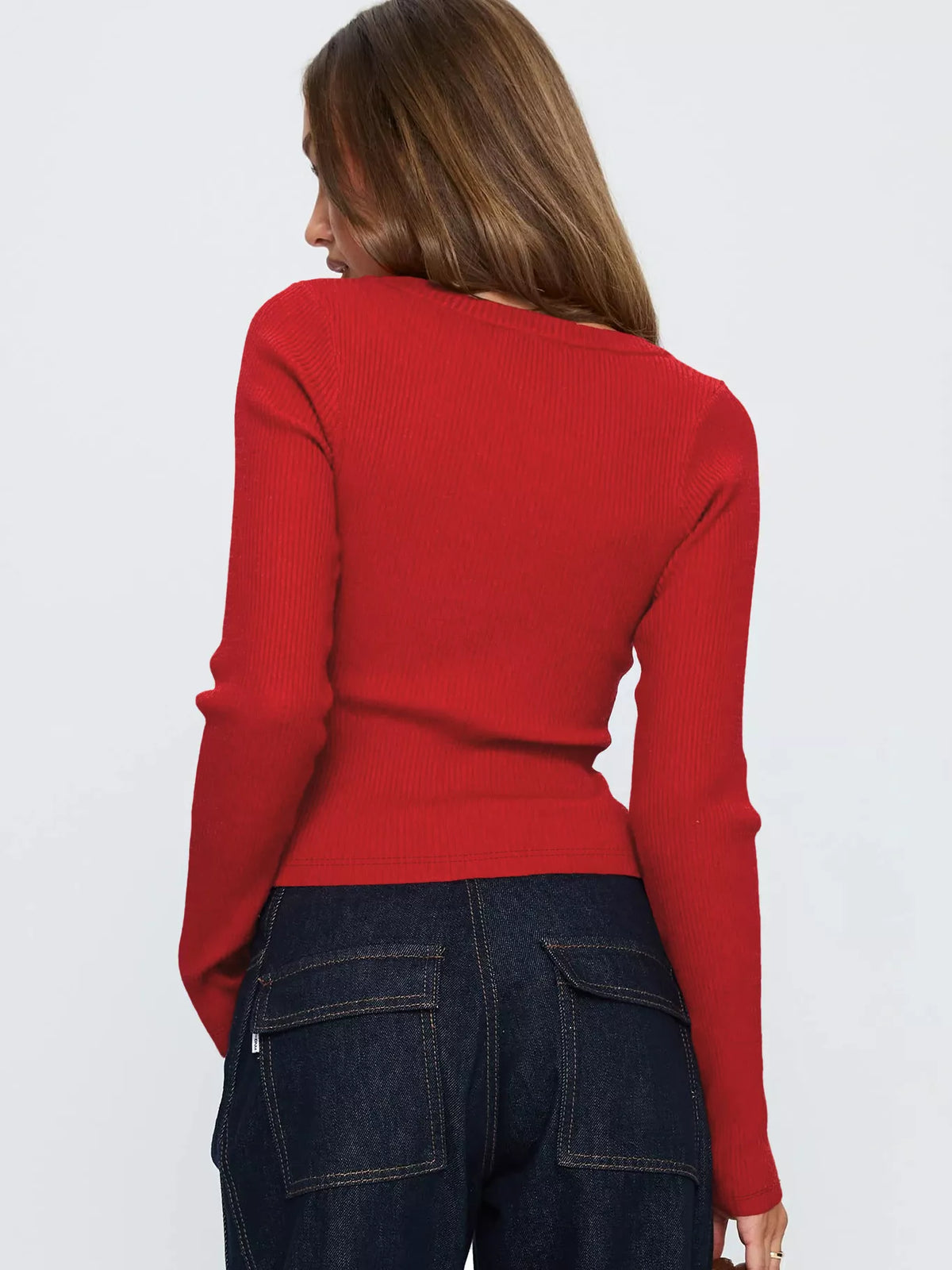 Ribbed Knit Button-Down Cardigan - Godess Beauty  #