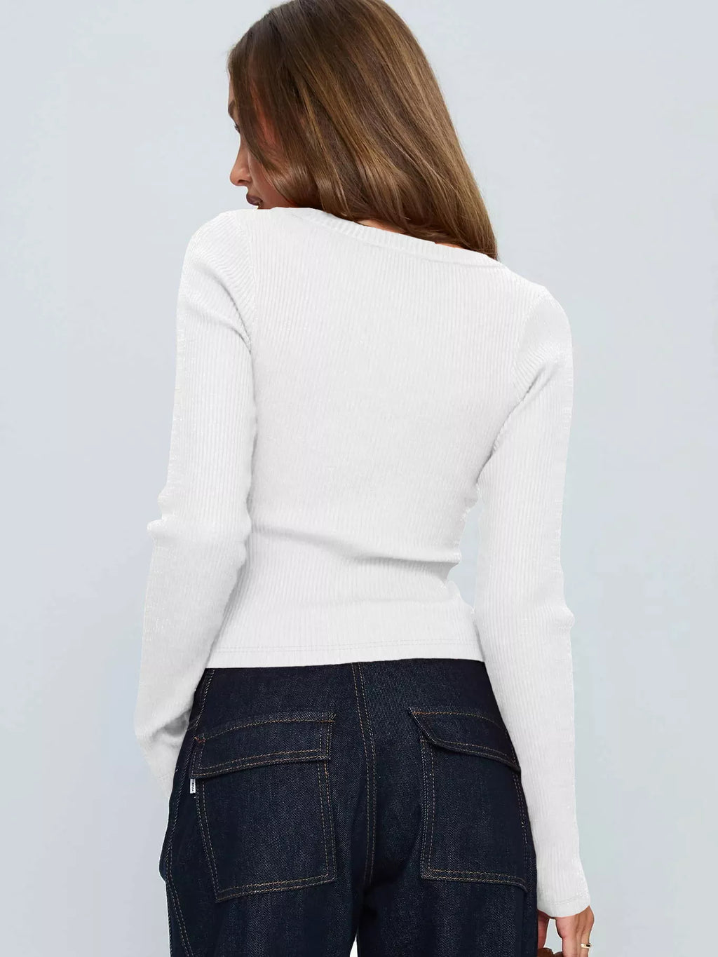 Ribbed Knit Button-Down Cardigan - Godess Beauty  #