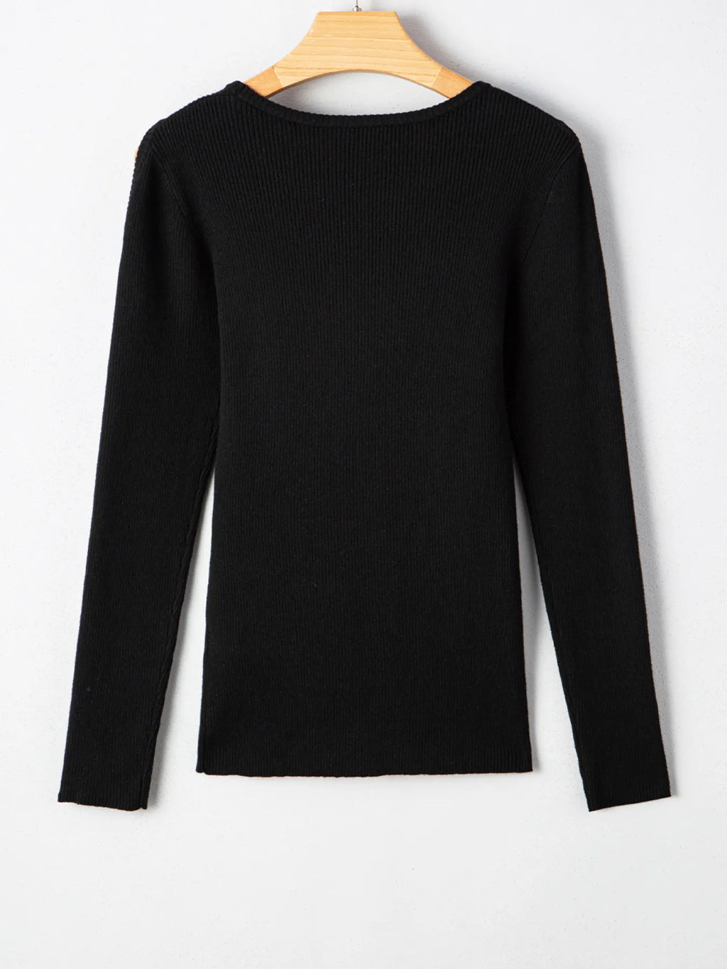 Ribbed Knit Cold Shoulder Sweater - Godess Beauty  #