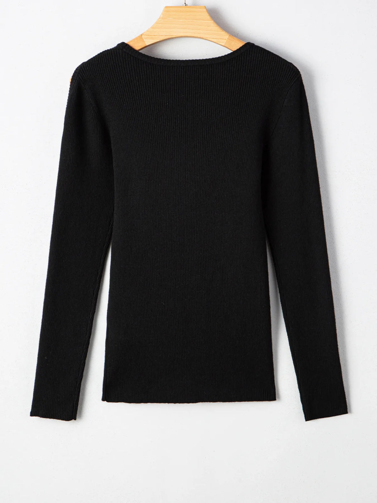 Ribbed Knit Cold Shoulder Sweater - Godess Beauty  #