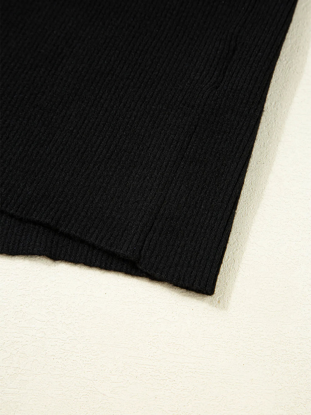Ribbed Knit Cold Shoulder Sweater - Godess Beauty  #