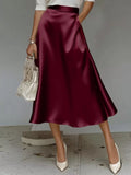 Satin Midi Skirt - Godess beauty  #
