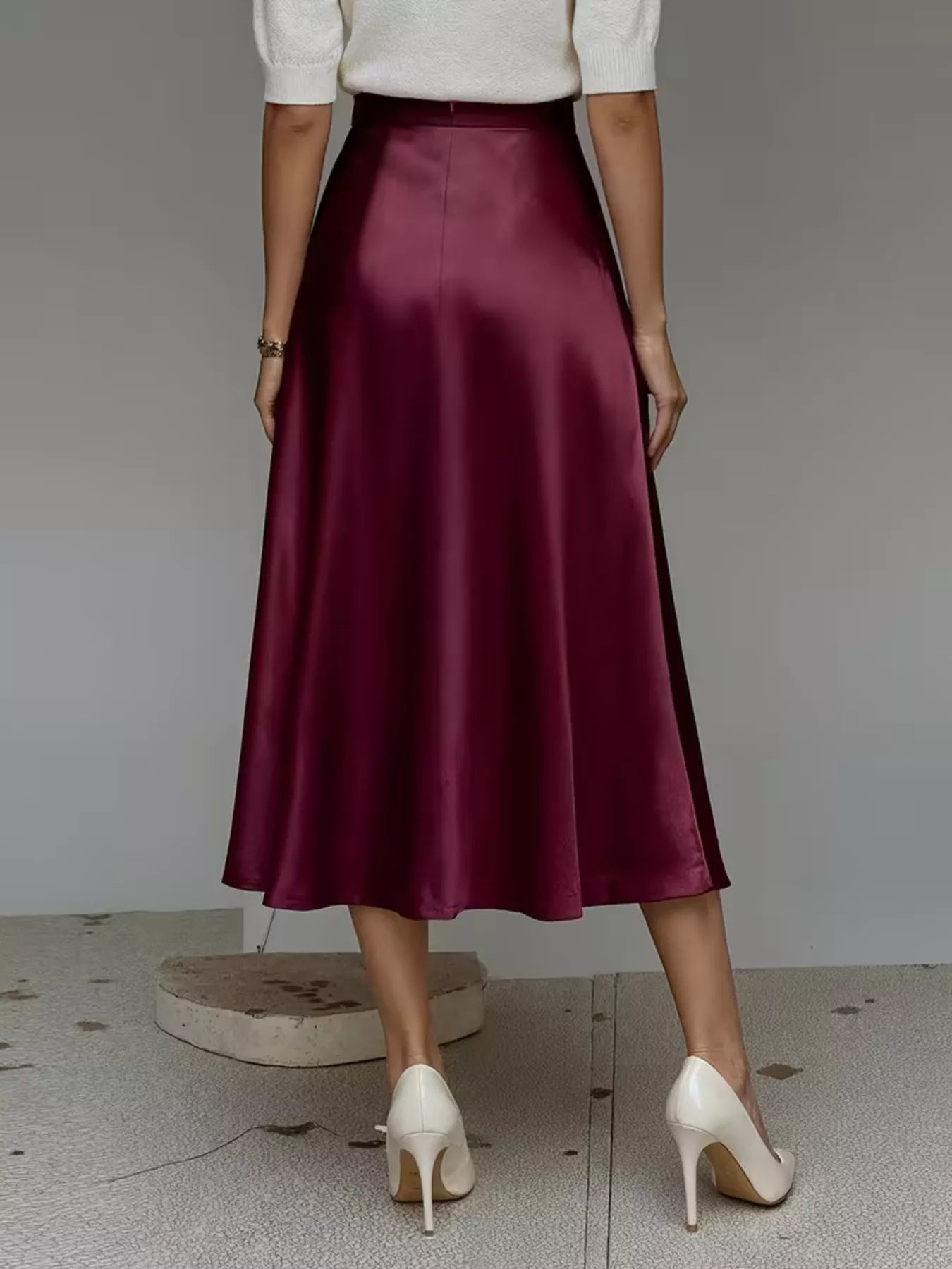 Satin Midi Skirt - Godess beauty  #