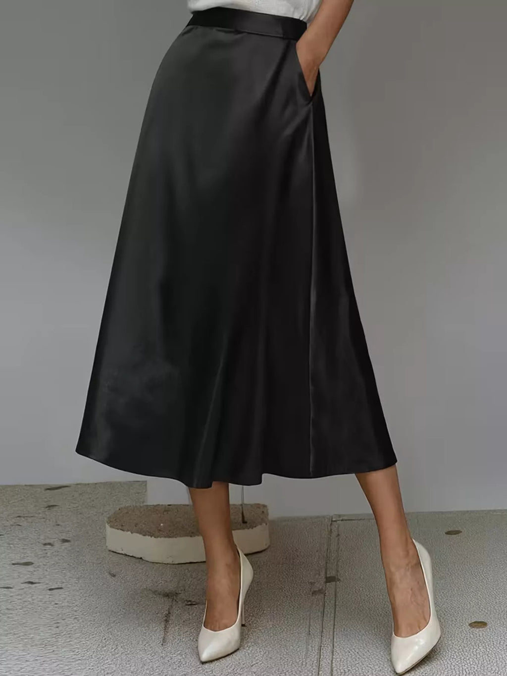 Satin Midi Skirt - Godess beauty  #
