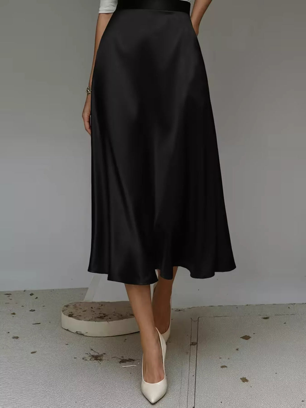 Satin Midi Skirt - Godess beauty  #