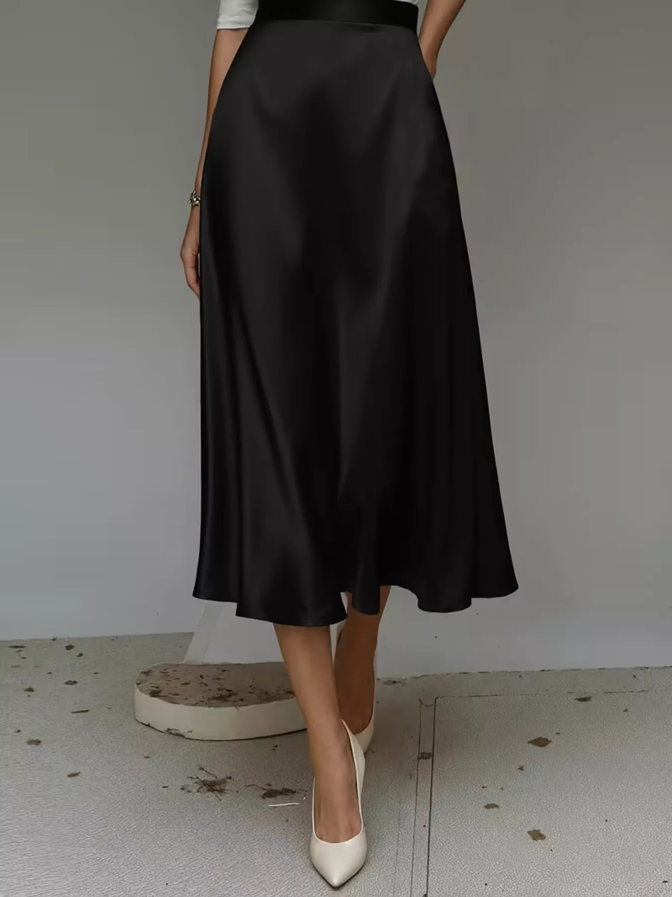 Satin Midi Skirt - Godess beauty  #