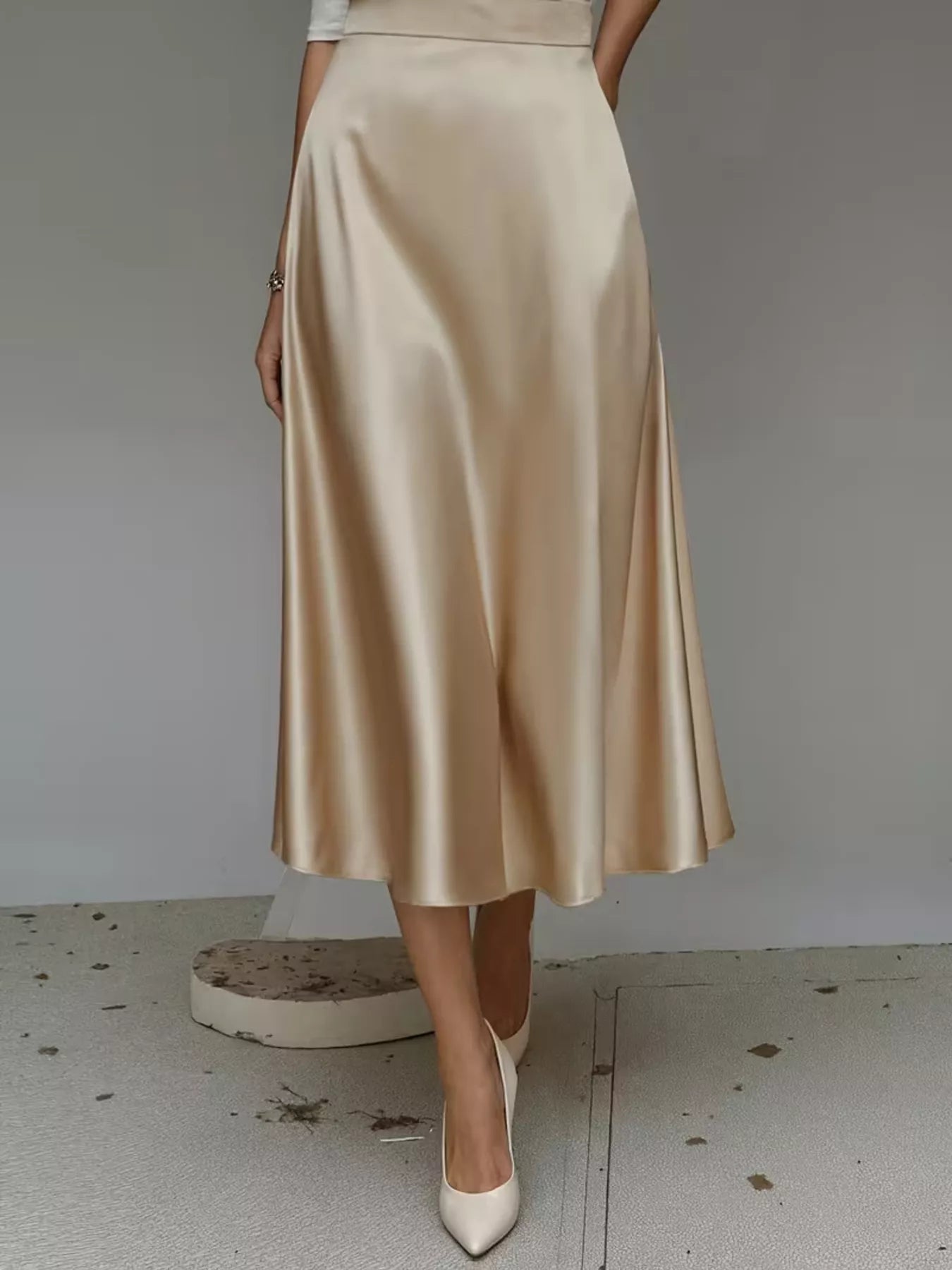 Satin Midi Skirt - Godess beauty  #