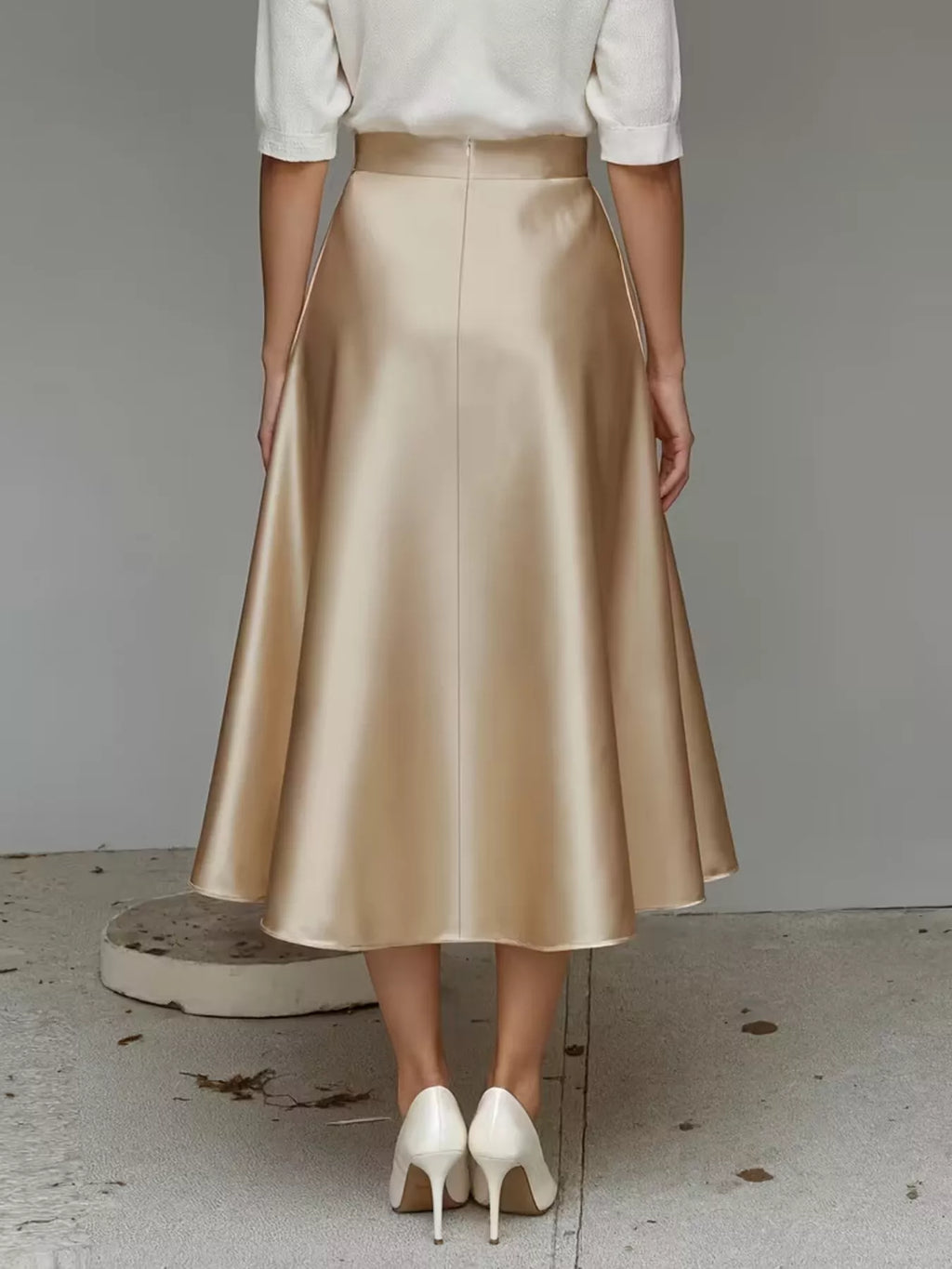 Satin Midi Skirt - Godess beauty  #