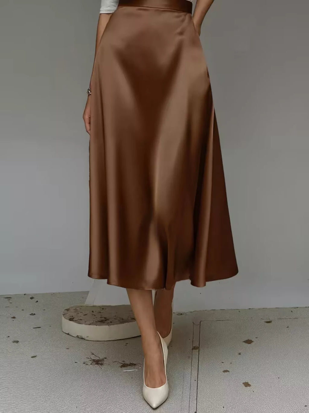 Satin Midi Skirt - Godess beauty  #