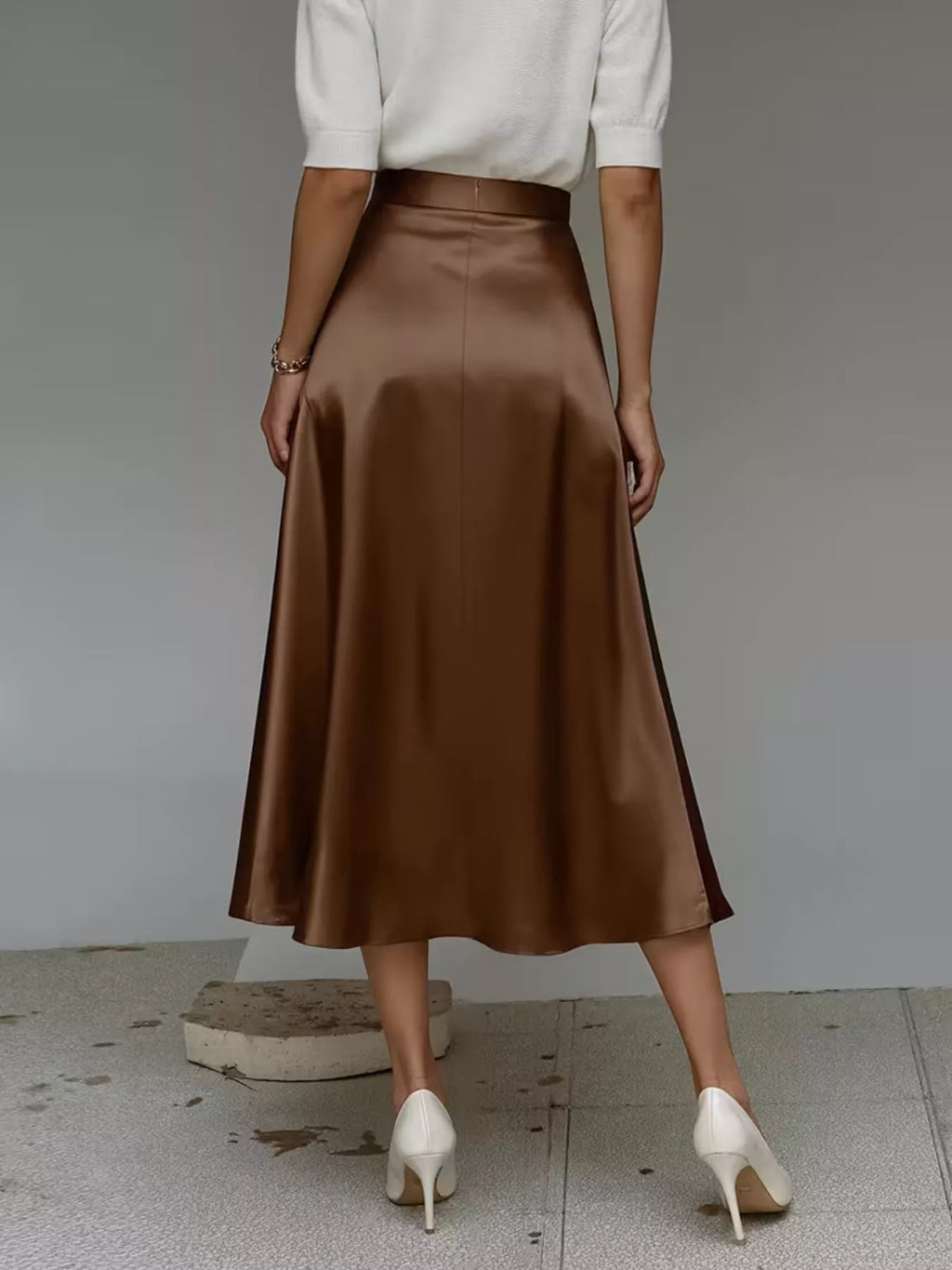 Satin Midi Skirt - Godess beauty  #
