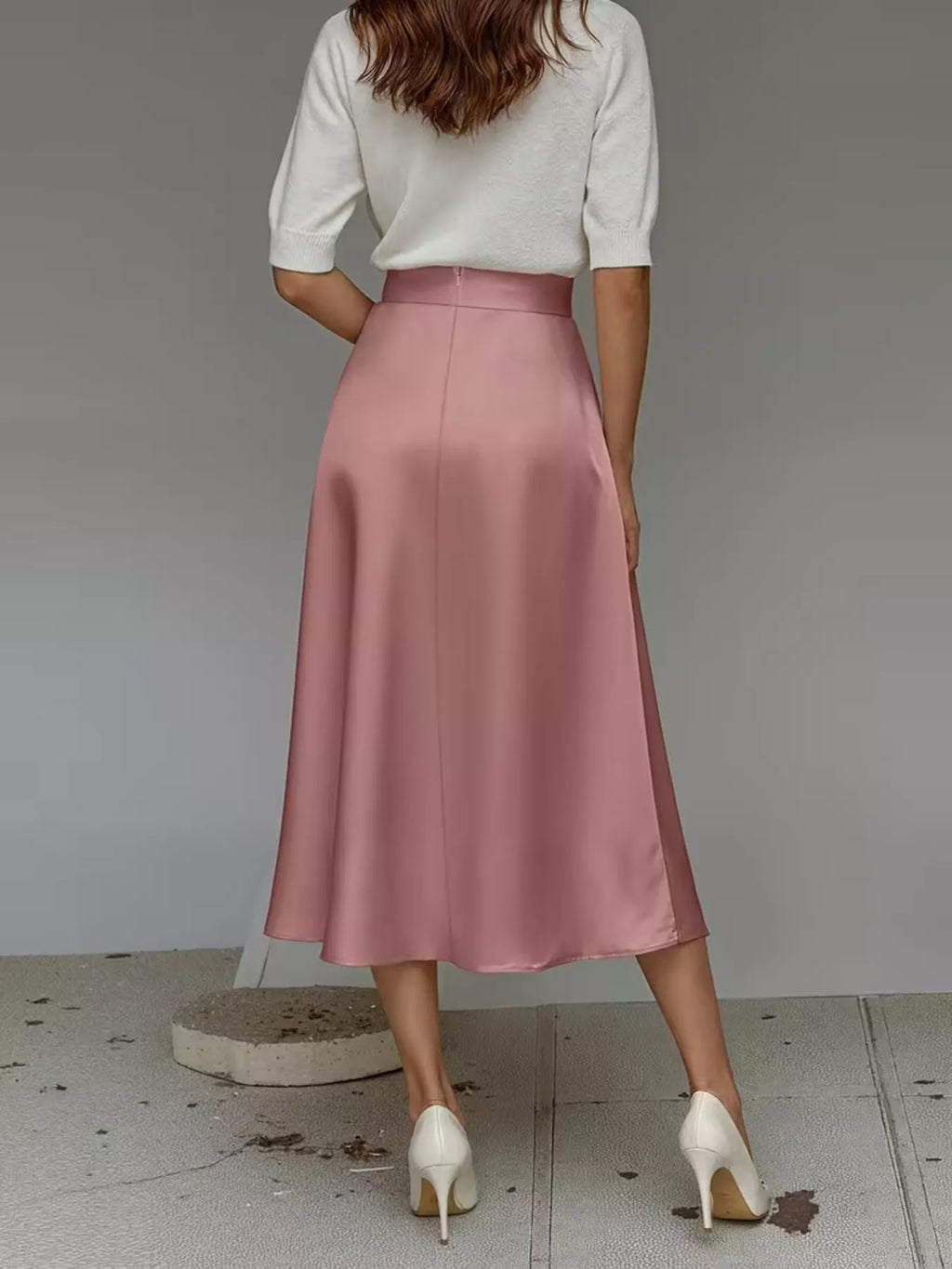 Satin Midi Skirt - Godess beauty  #