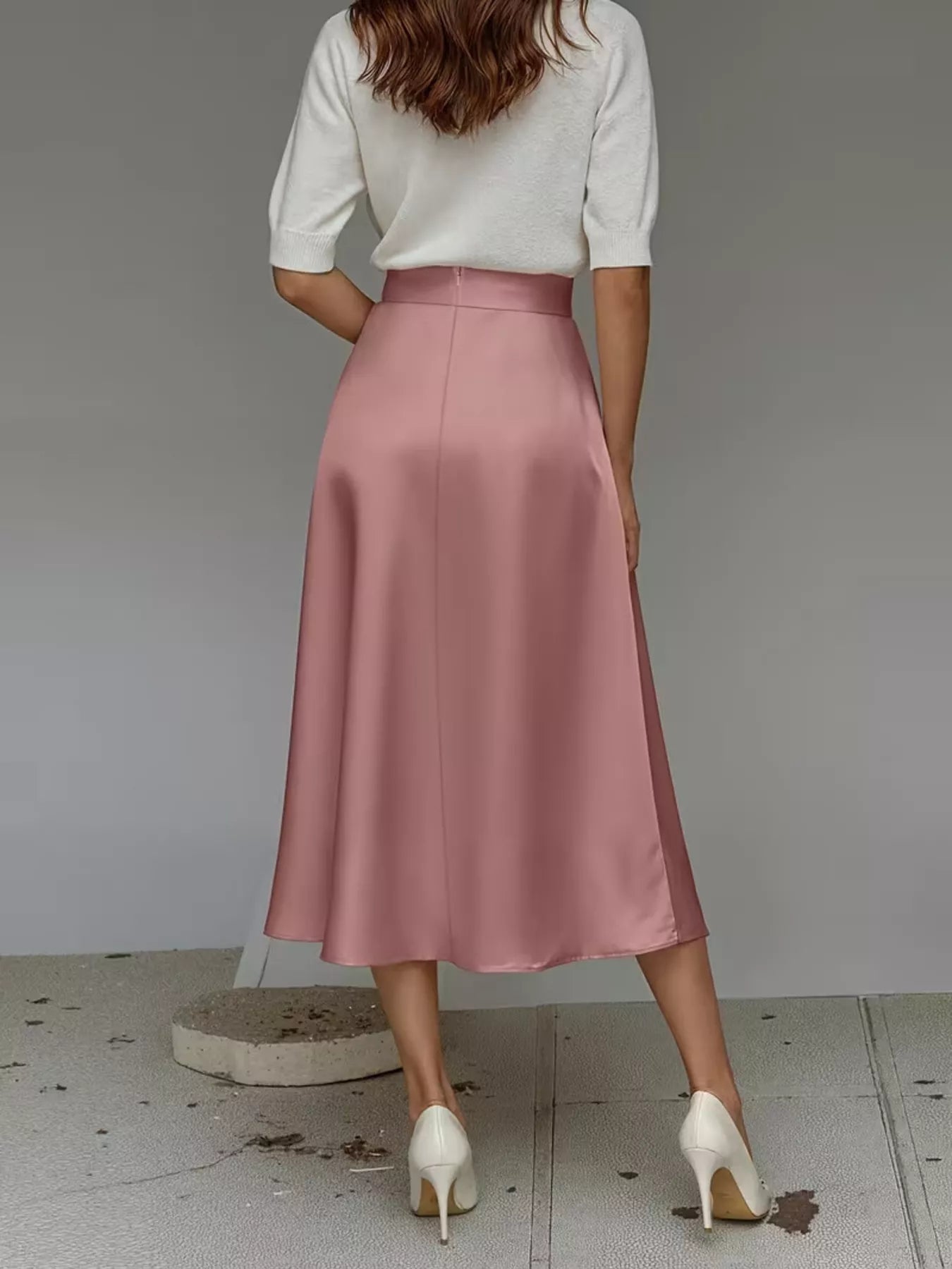 Satin Midi Skirt - Godess beauty  #