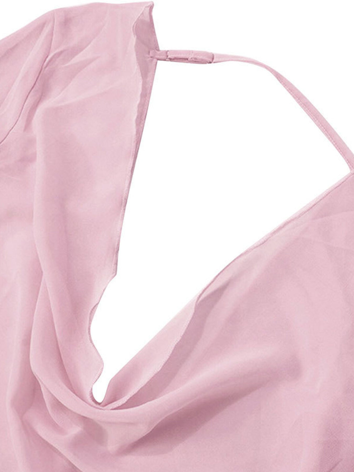 Sheer chiffon plunge mini dress - Godess beauty  #