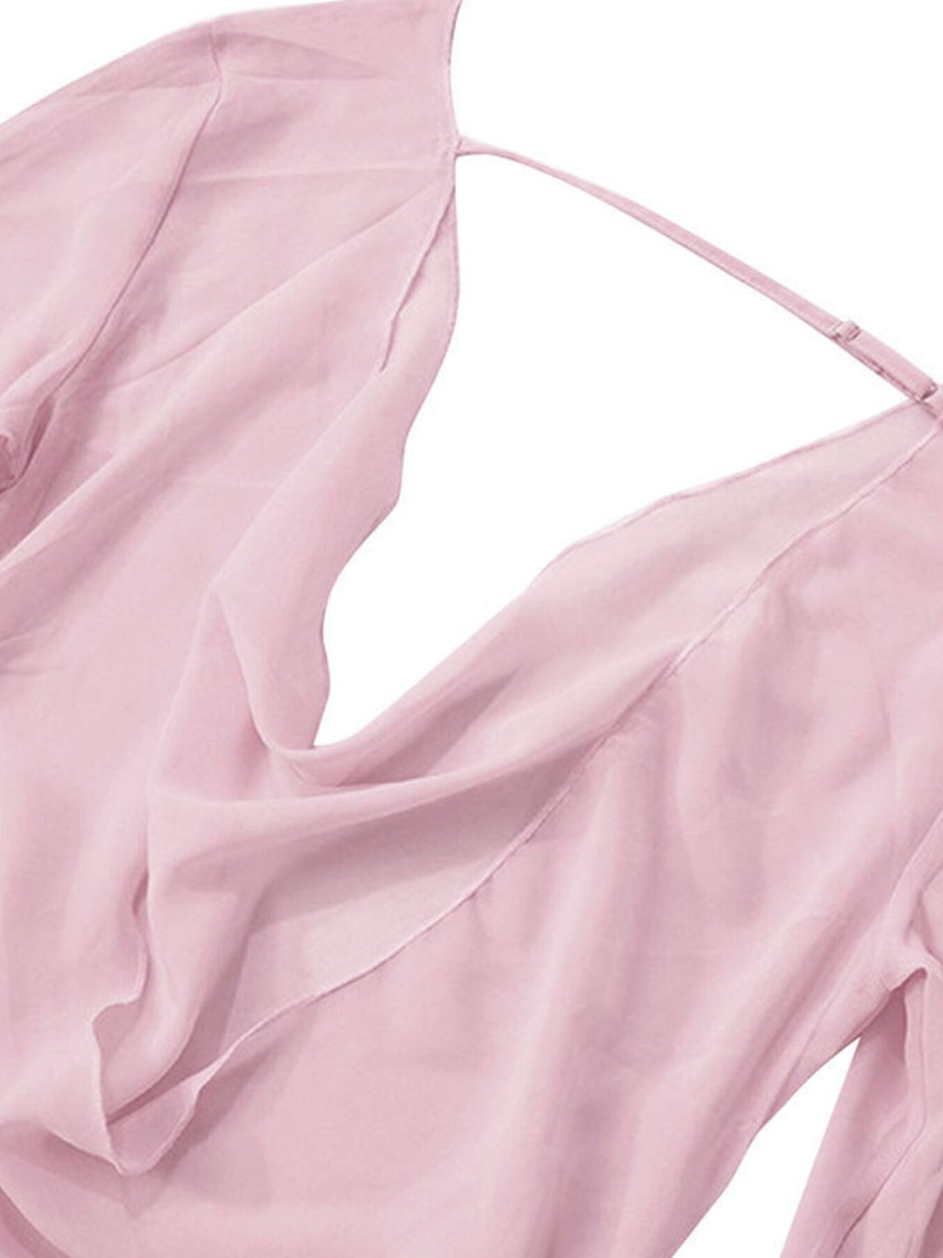 Sheer chiffon plunge mini dress - Godess beauty  #