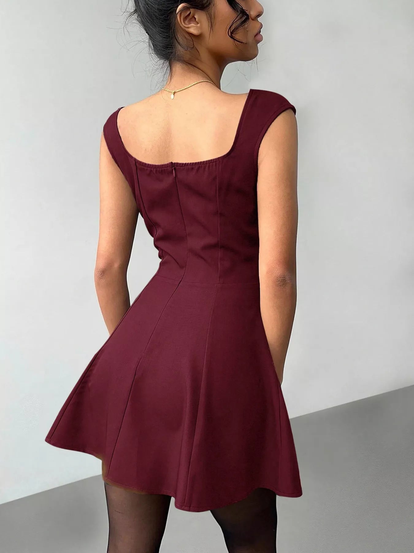 Sleeveless A-Line Mini Dress - Godess beauty  #