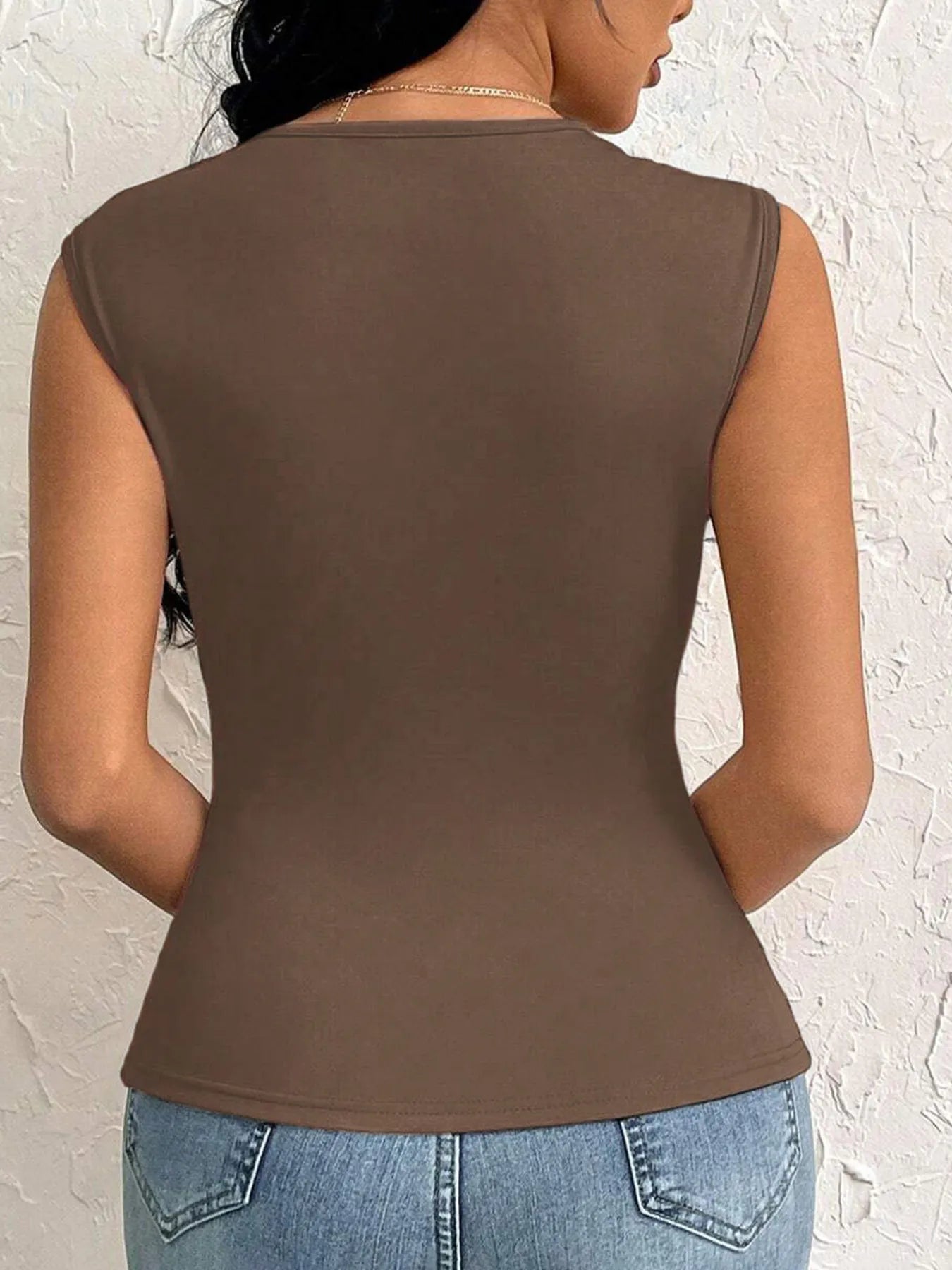 Slit Asymmetrical Tank Top - Godess beauty 