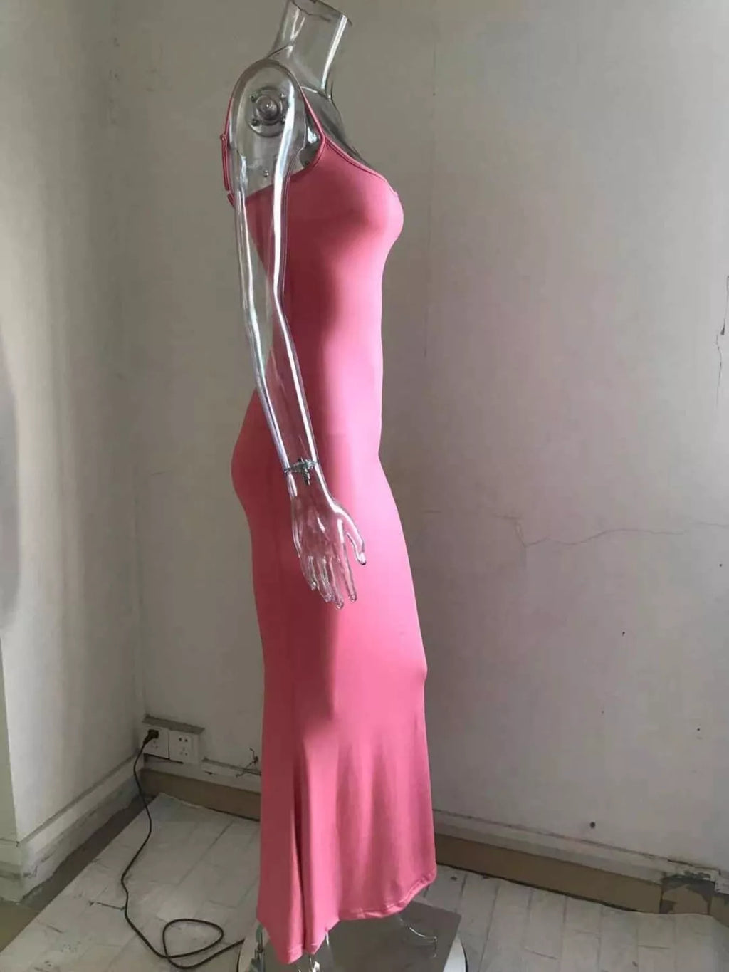 Spaghetti strap bodycon maxi dress - Godess beauty  #