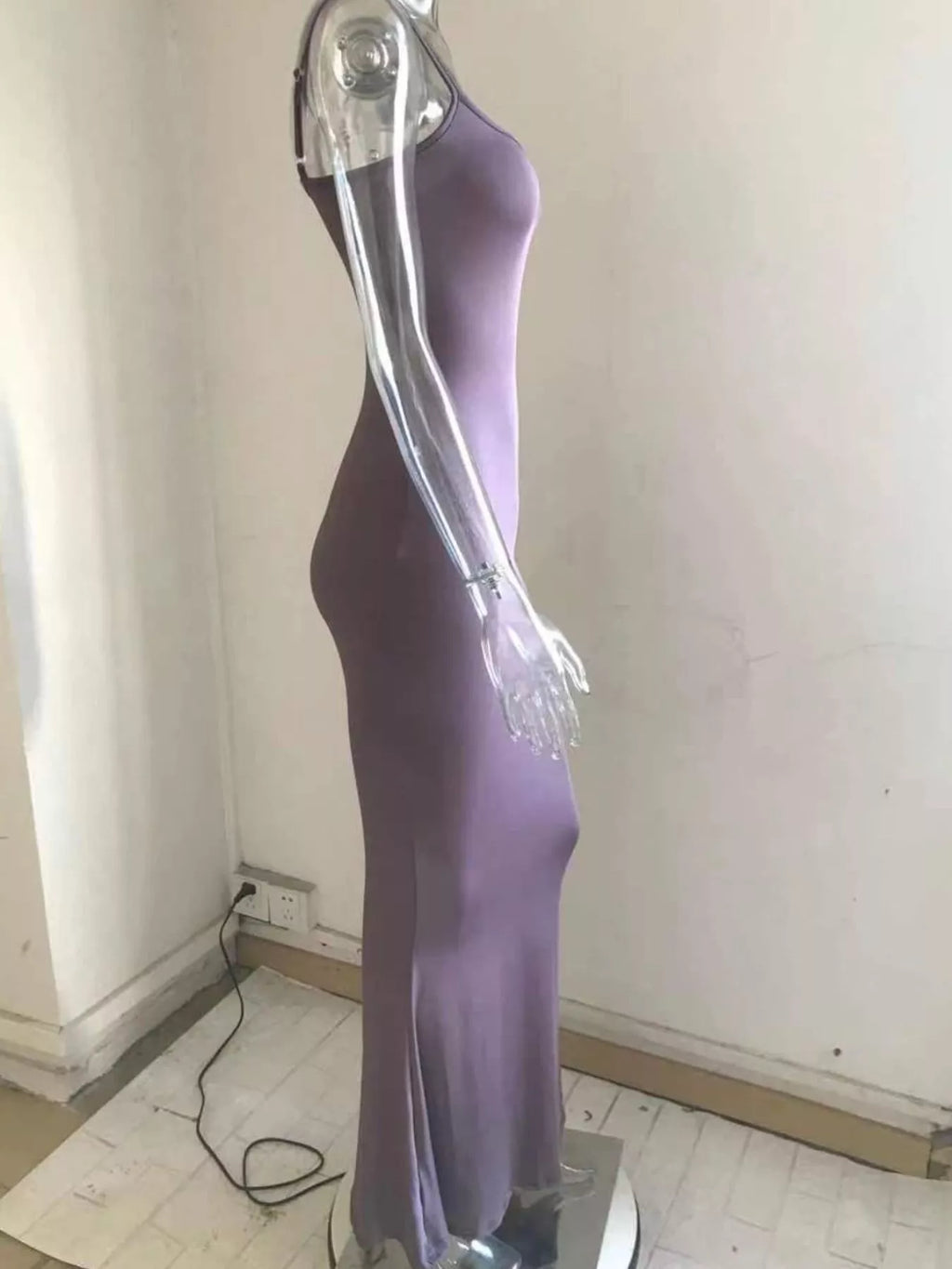 Spaghetti strap bodycon maxi dress - Godess beauty  #