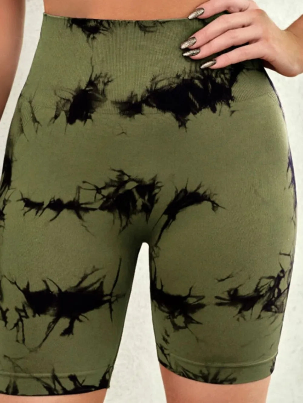 Tie-Dye High Waist Active Shorts - Godess beauty  #