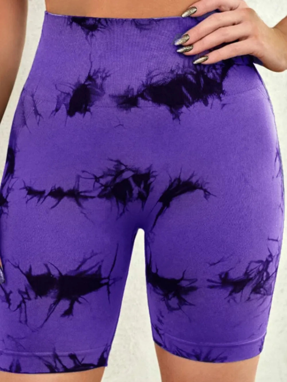 Tie-Dye High Waist Active Shorts - Godess beauty  #