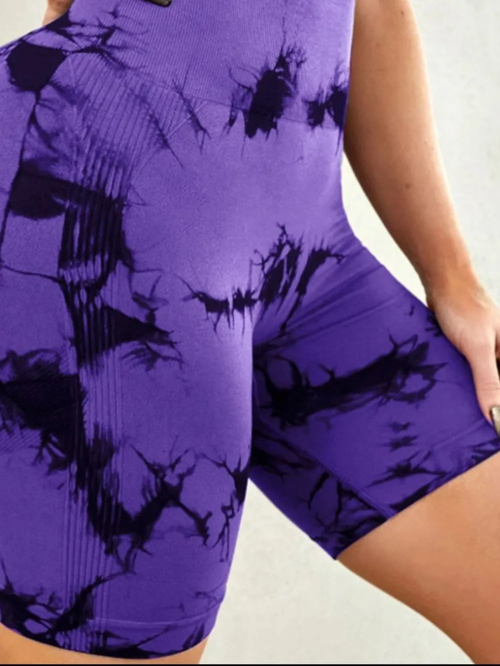 Tie-Dye High Waist Active Shorts - Godess beauty  #