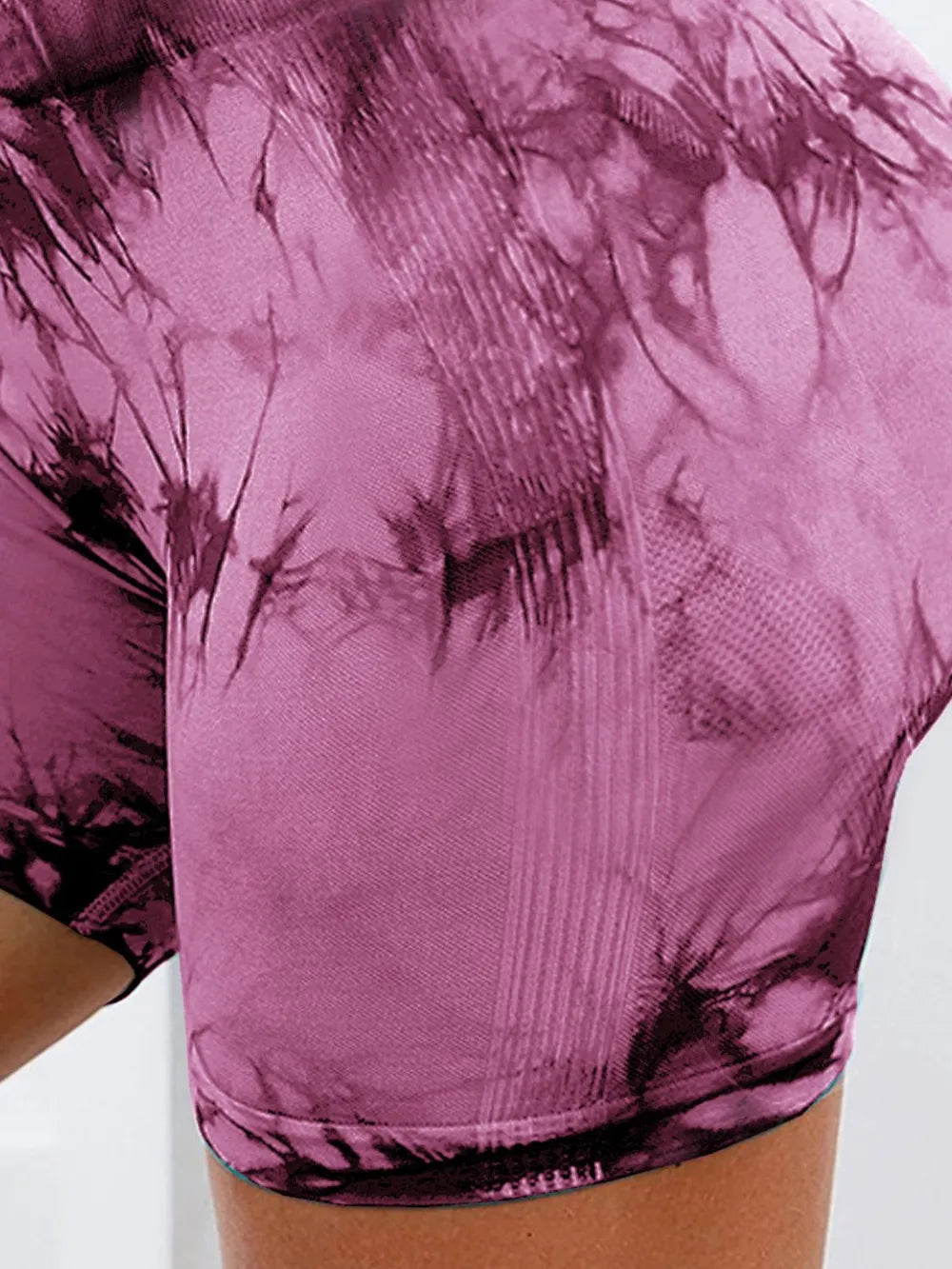 Tie-Dye High Waist Active Shorts - Godess beauty  #