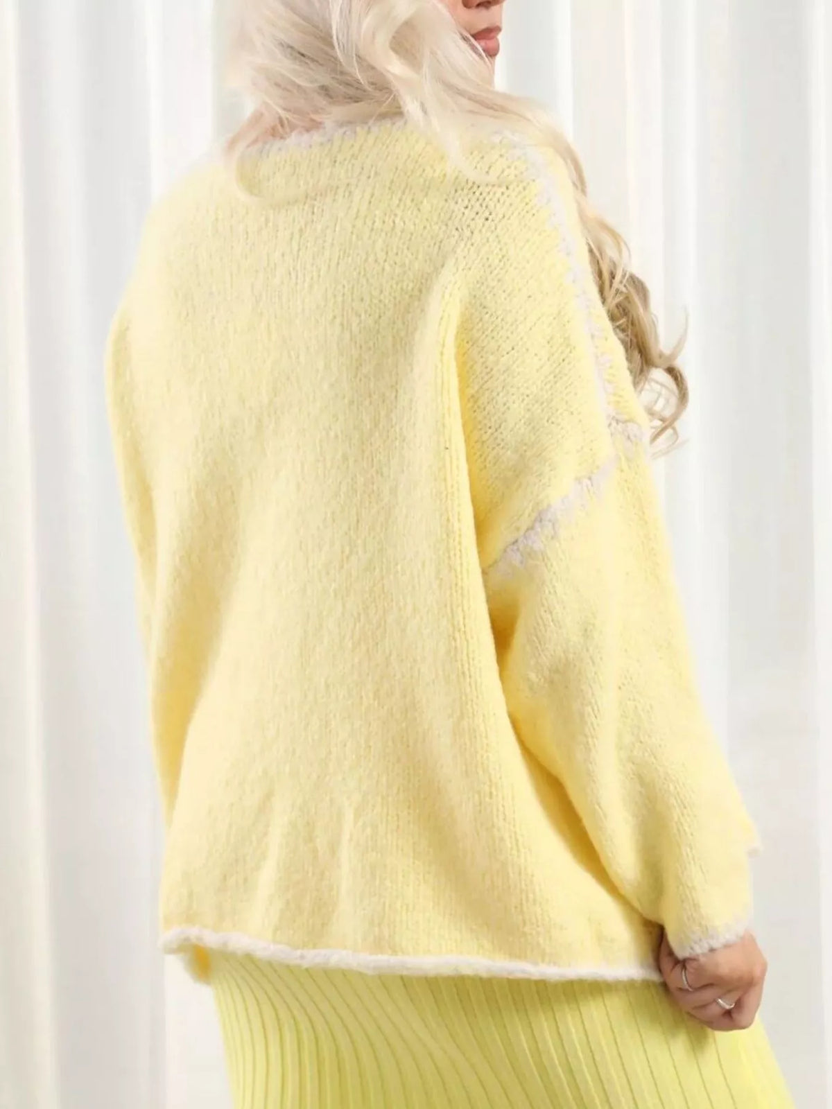 Tie Front Drop Shoulder Cardigan - Godess Beauty  #