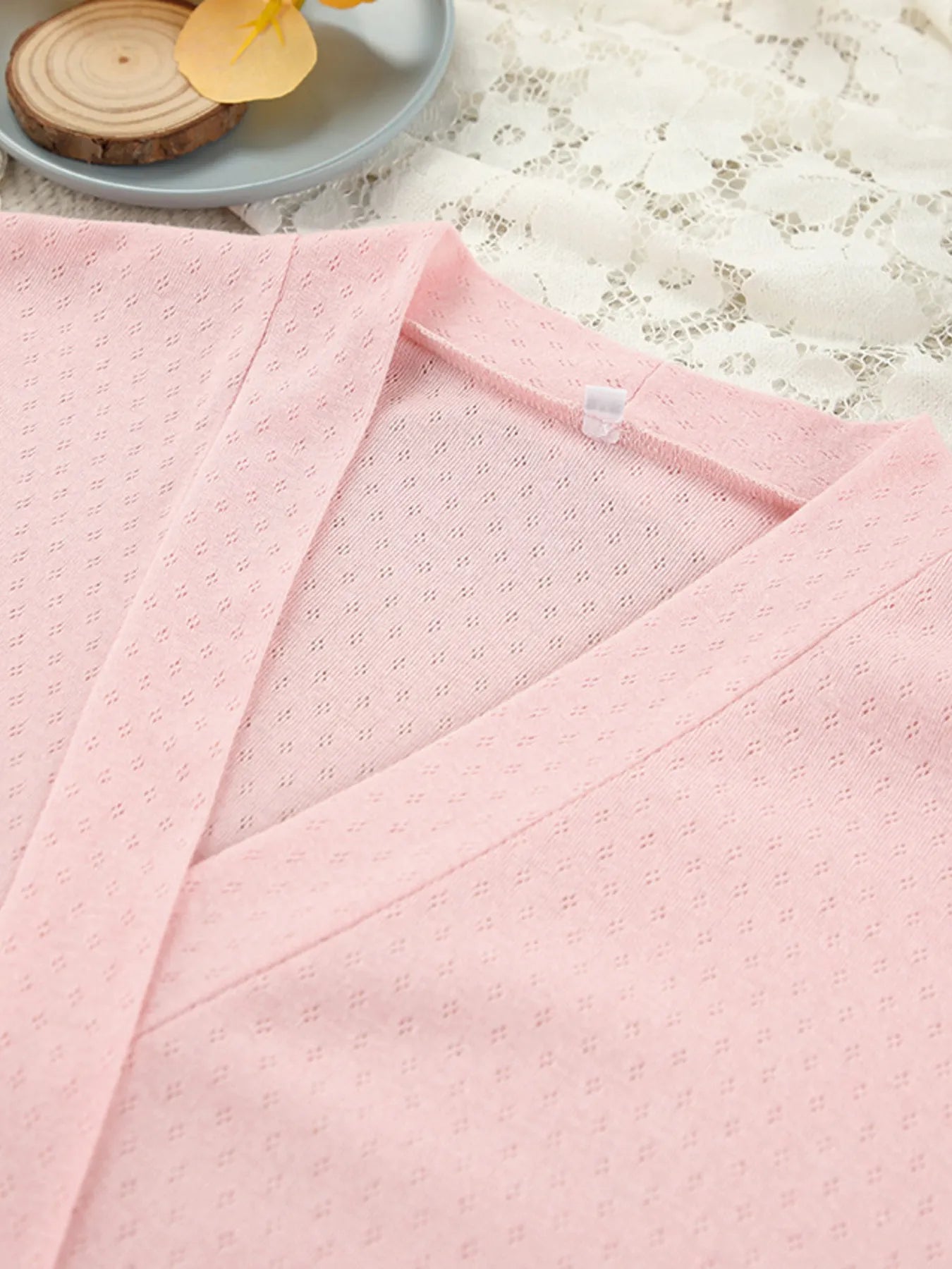 Tie Waist Kimono Sleeve Lounge Nightgown - Godess beauty  #