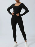 Twisted Backless Long Sleeve Jumpsuit - Godess beauty  #