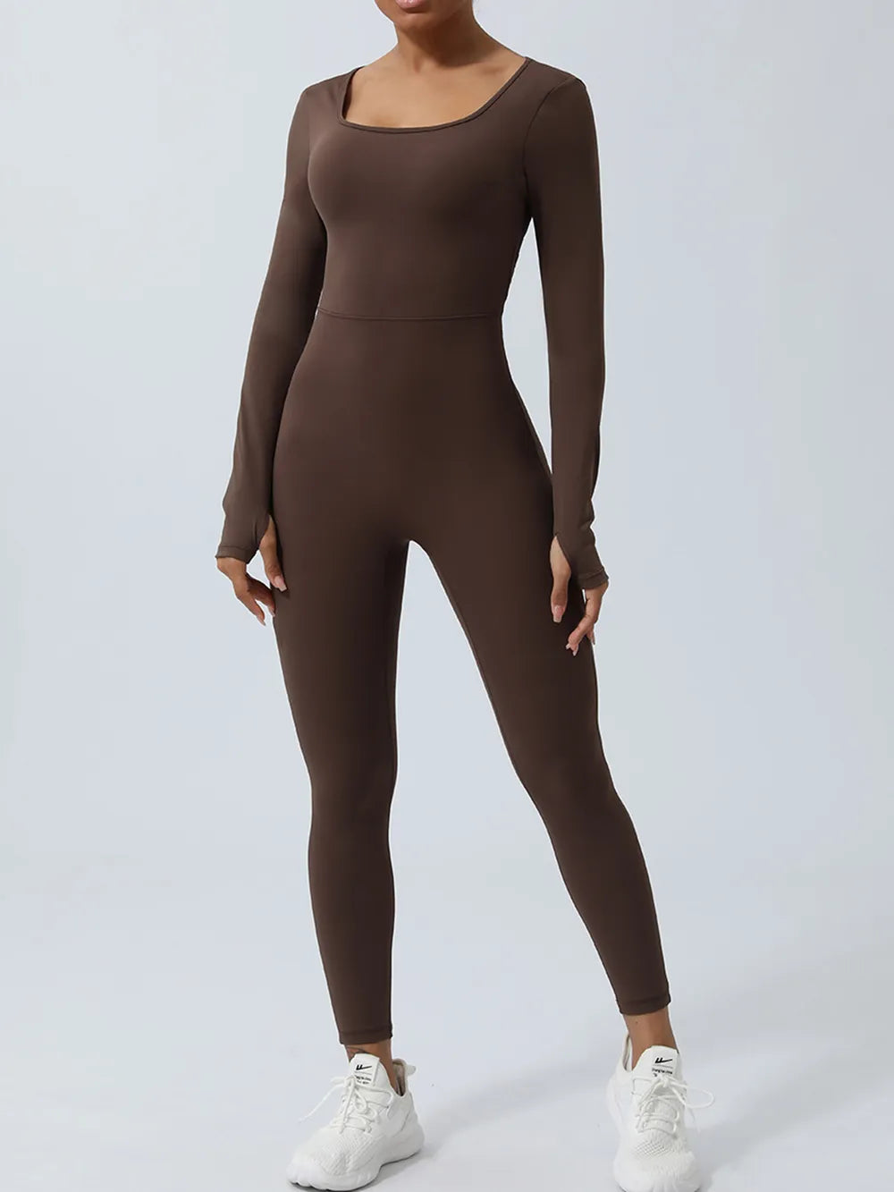 Twisted Backless Long Sleeve Jumpsuit - Godess beauty  #