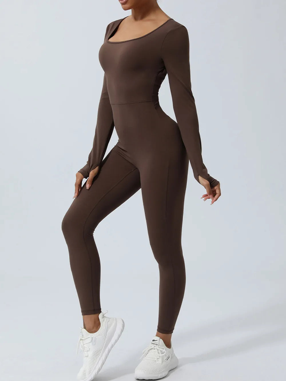 Twisted Backless Long Sleeve Jumpsuit - Godess beauty  #