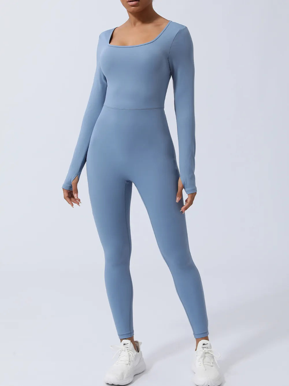 Twisted Backless Long Sleeve Jumpsuit - Godess beauty  #