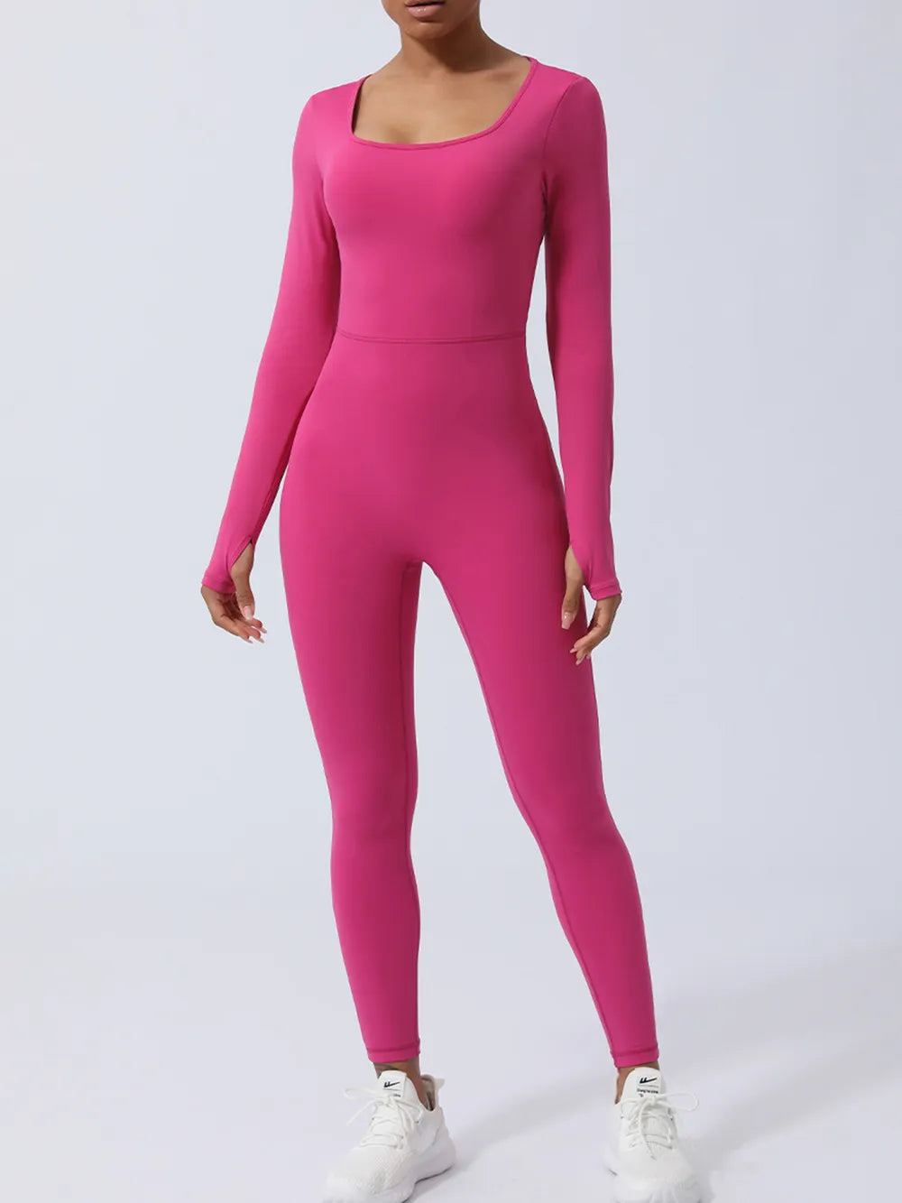 Twisted Backless Long Sleeve Jumpsuit - Godess beauty  #