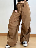 Wide Leg Casual Drawstring Pants - Godess Beauty  #