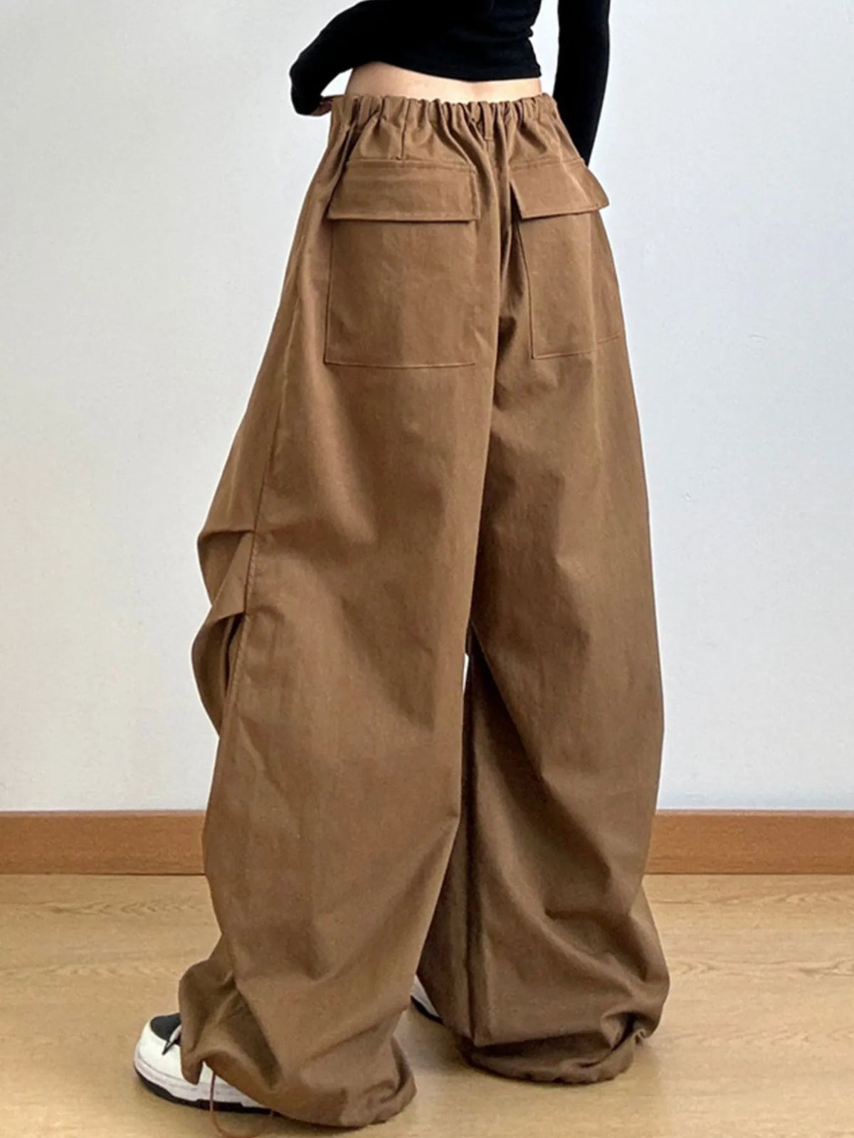 Wide Leg Casual Drawstring Pants - Godess Beauty  #