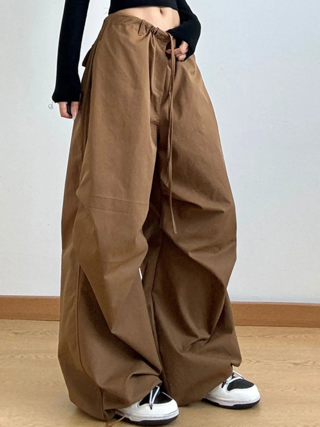 Wide Leg Casual Drawstring Pants - Godess Beauty  #