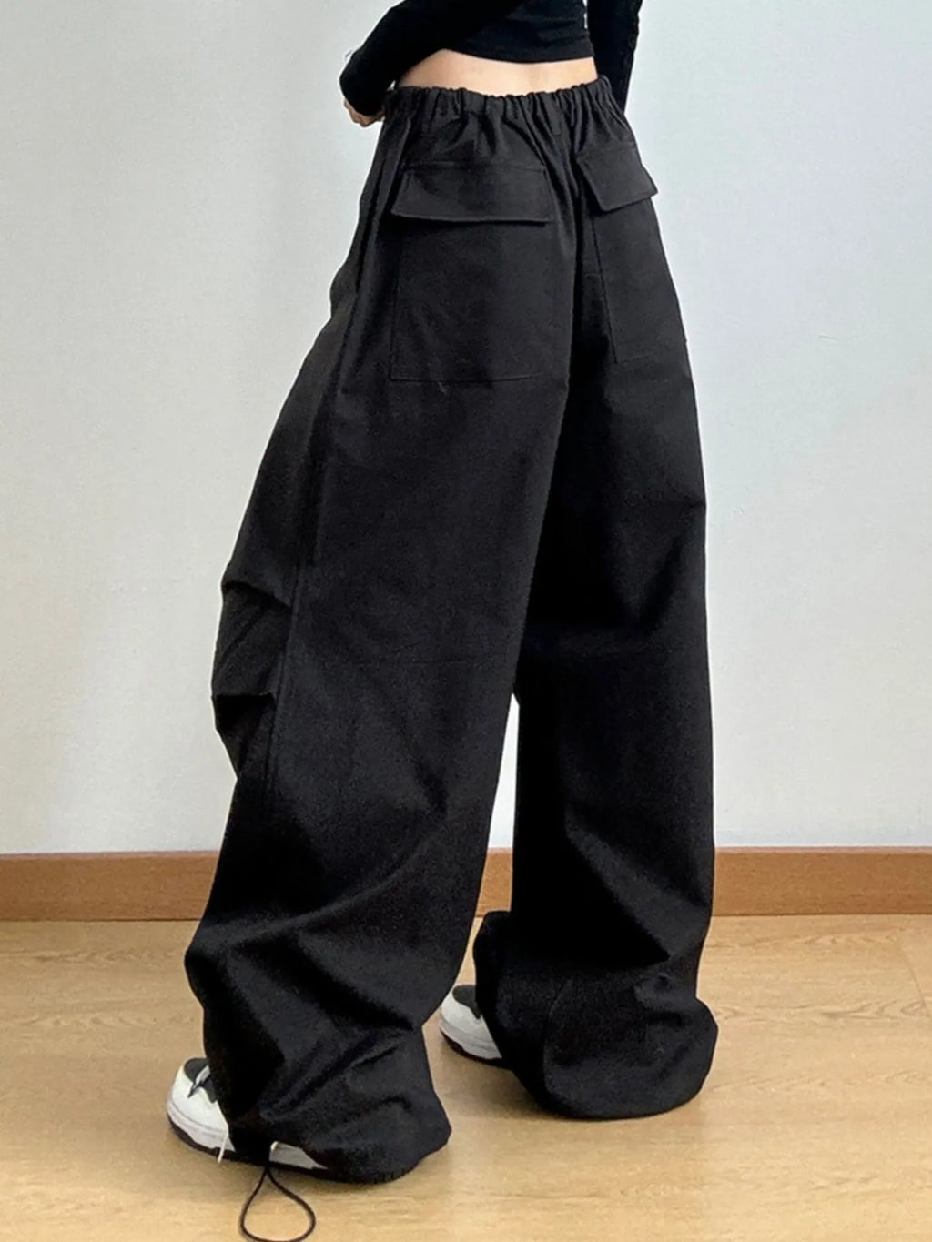 Wide Leg Casual Drawstring Pants - Godess Beauty  #
