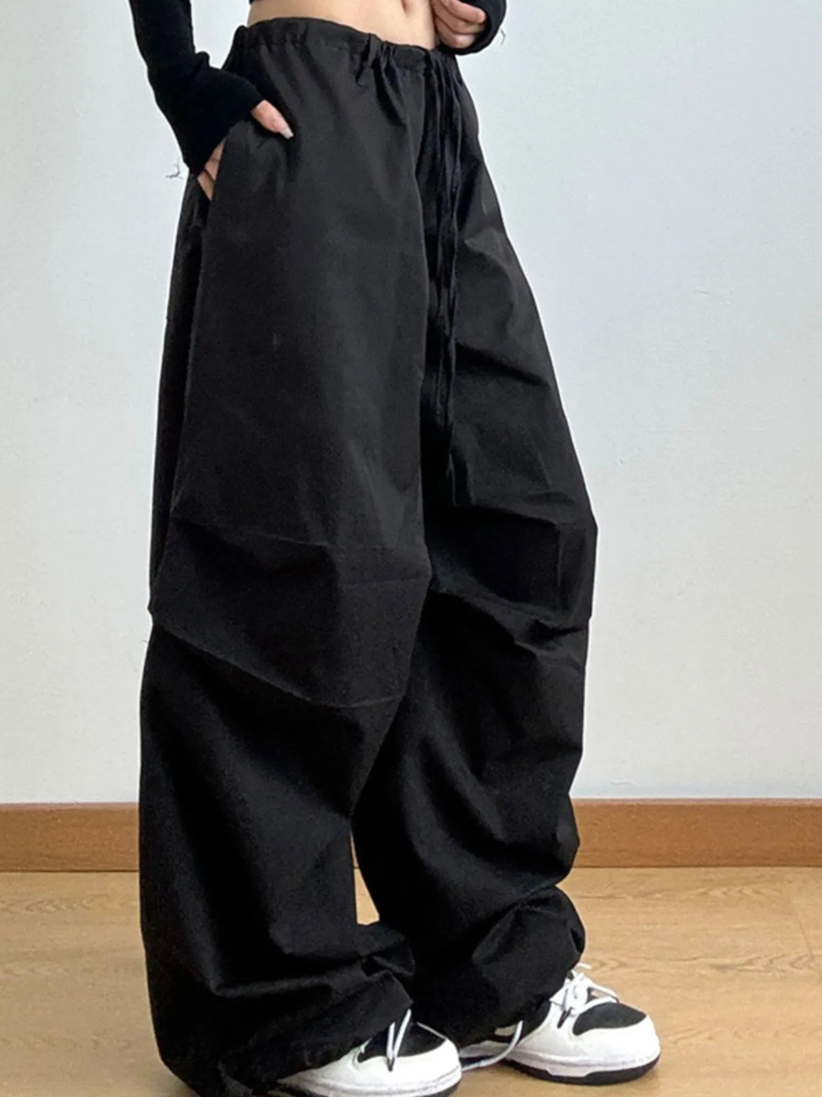 Wide Leg Casual Drawstring Pants - Godess Beauty  #