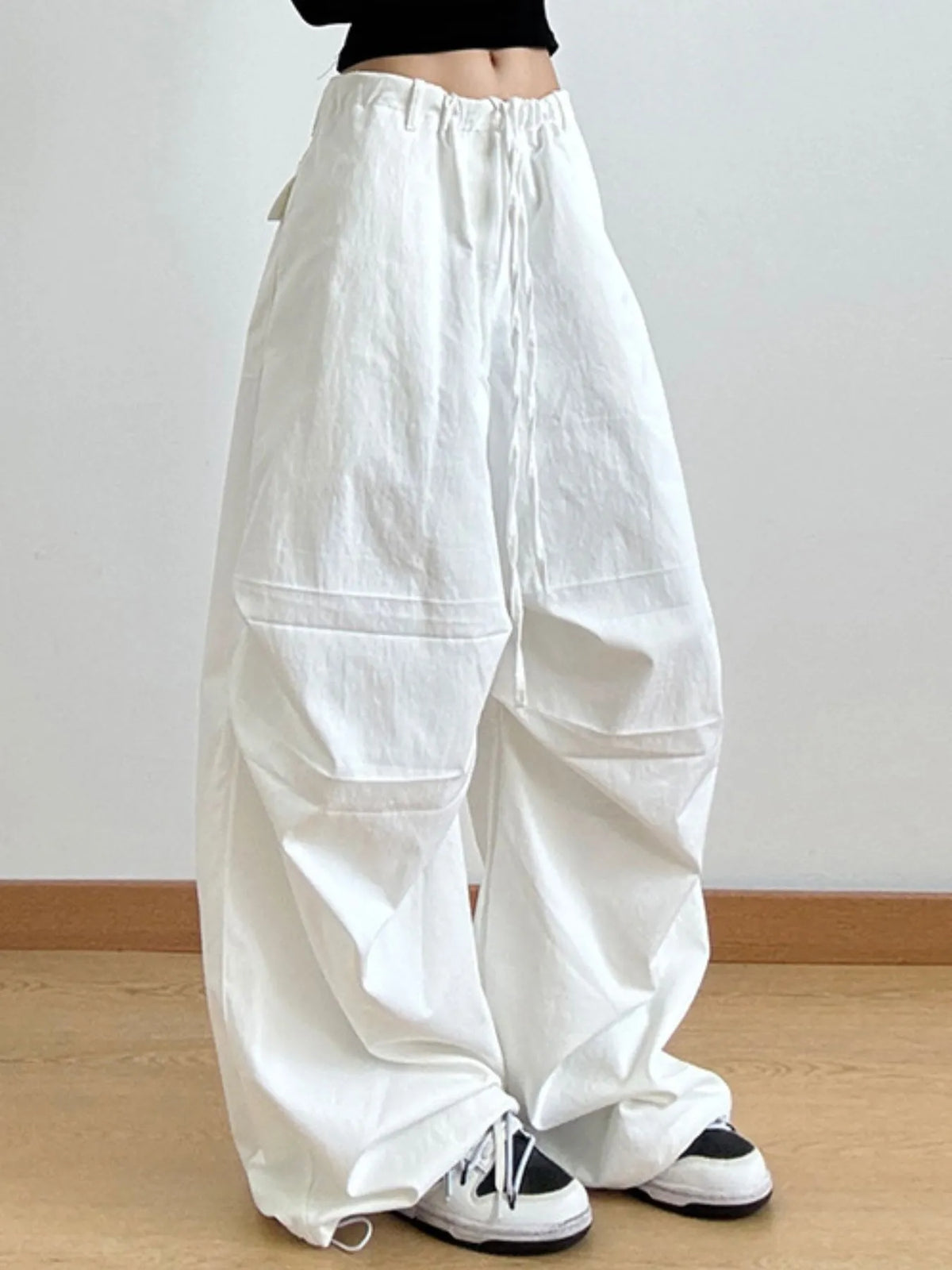 Wide Leg Casual Drawstring Pants - Godess Beauty  #