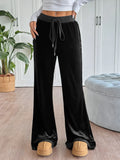 Wide-Leg Drawstring Pants - Godess Beauty  #