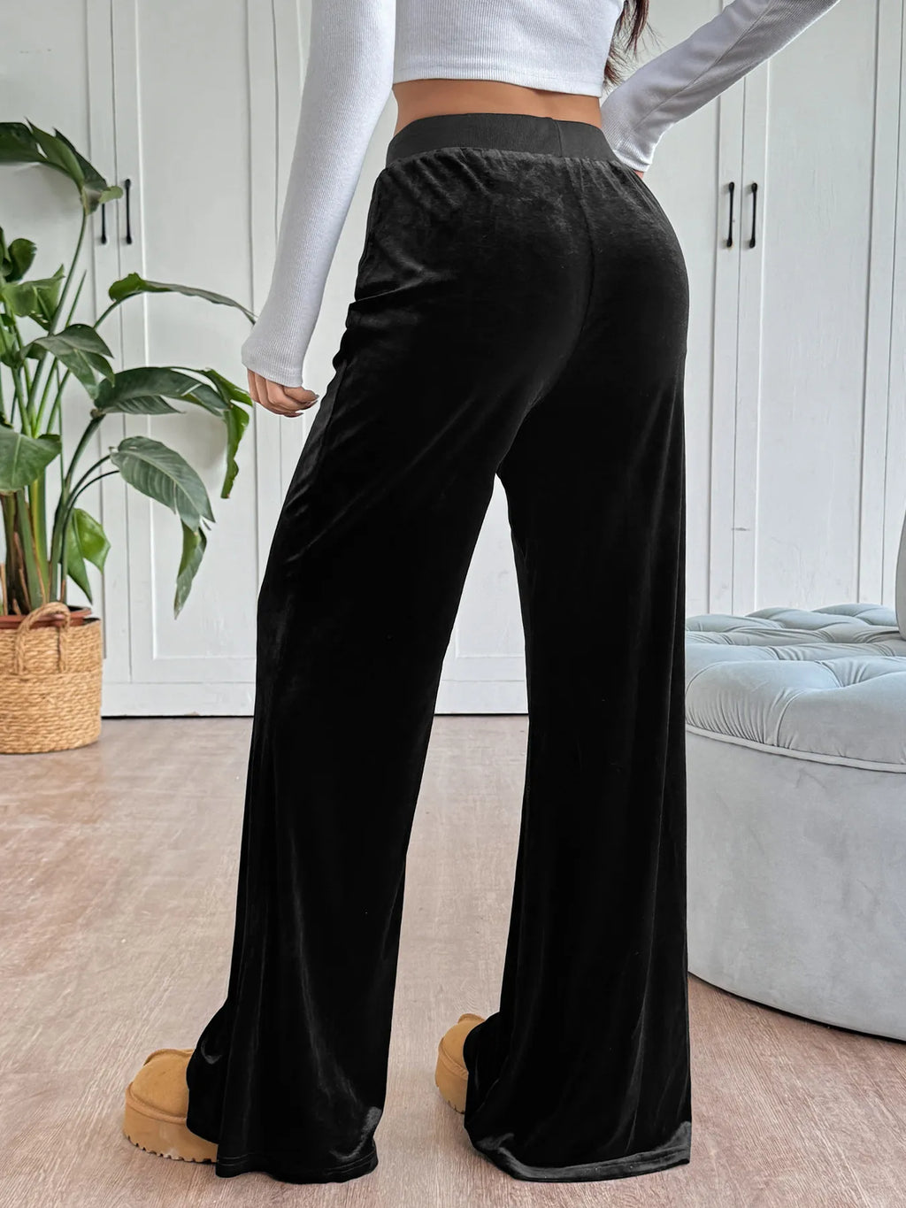 Wide-Leg Drawstring Pants - Godess Beauty  #