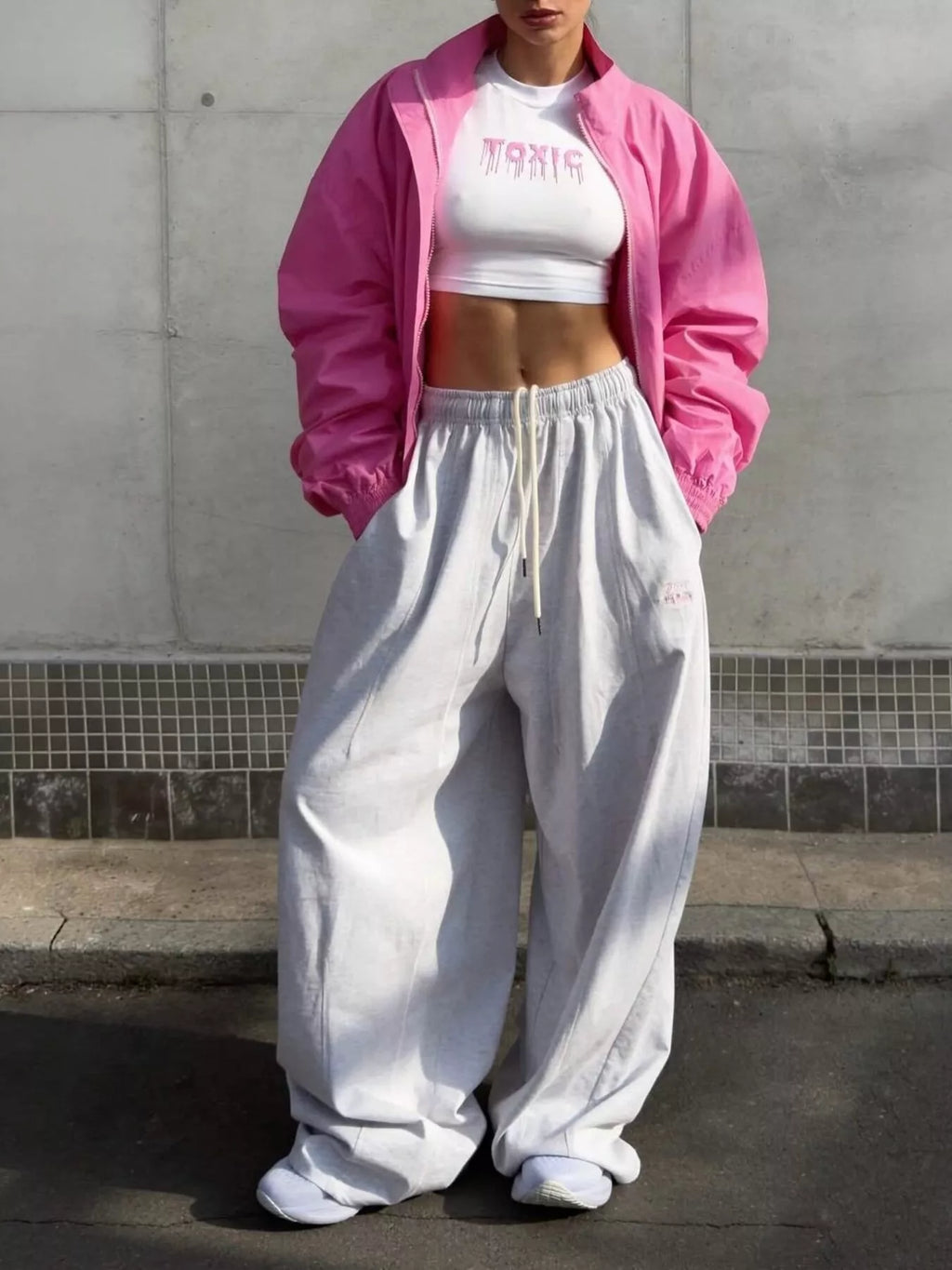 Zip Up Oversized Bomber Jacket - Godess Beauty  #